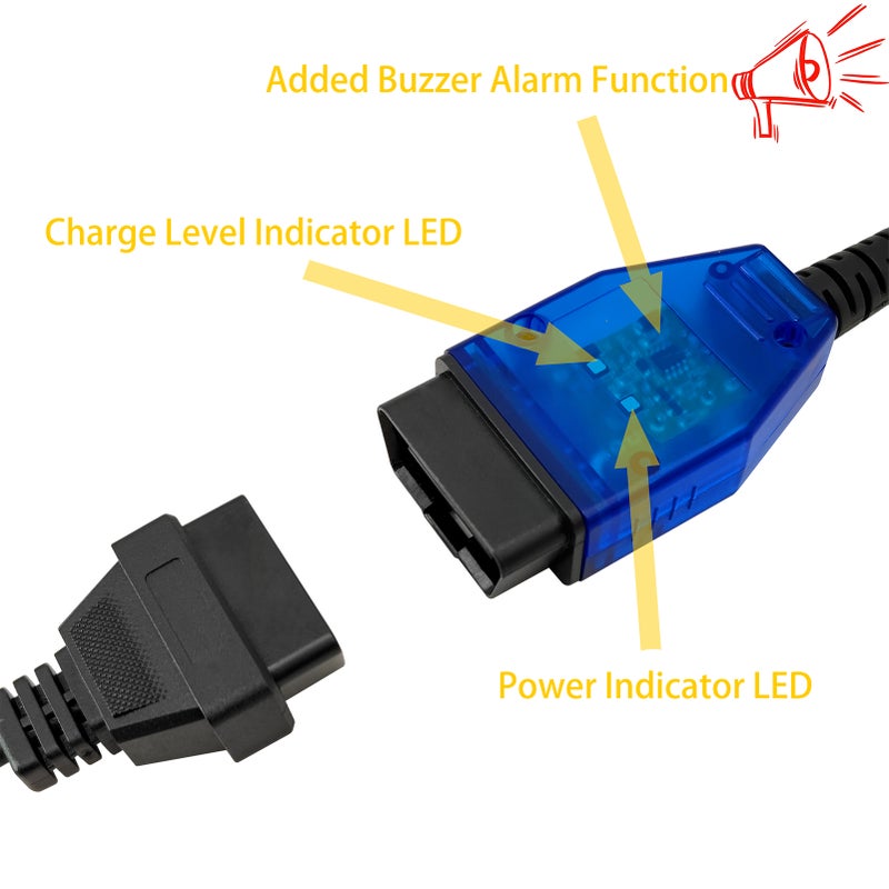 Car Memory Data Saver Automotive Emergency Power Supply Cable Battery Cable OBDII Memory Saver Connector - Image 3