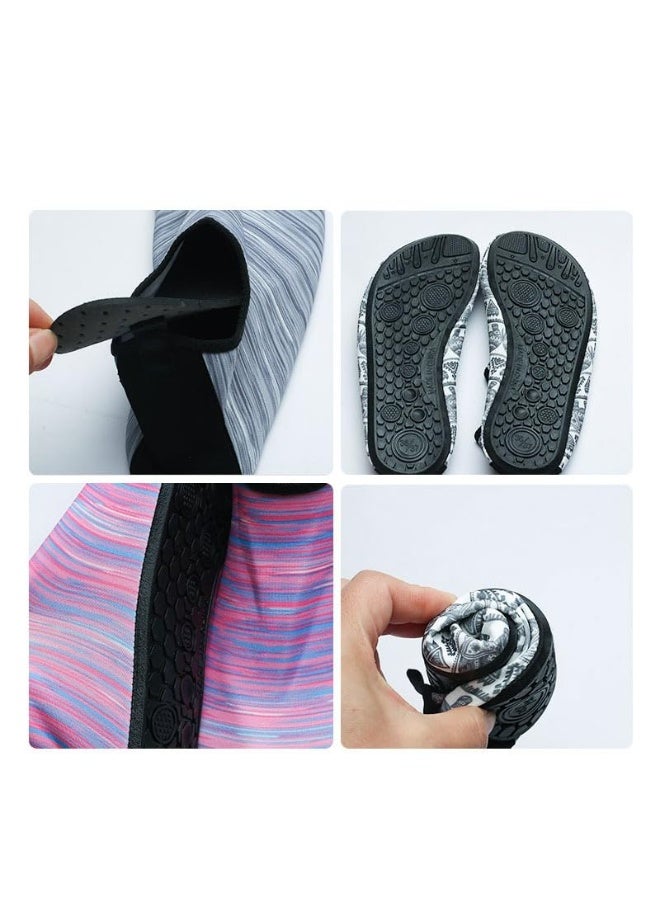 جزمة بحر سهلة الارتداء للشاطئ مريحة للأطفال و الكبار من سبورت كيو® نعل مريح ومرن للحماية من الصخور والرمل الساخن احذية بحر مائية سريعة الجفاف للسباحة والغطس وركوب الامواج والتجديف والشاطئ والمشي واليوغا