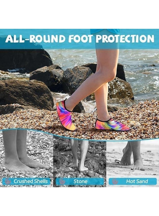 جزمة بحر سهلة الارتداء للشاطئ مريحة للأطفال و الكبار من سبورت كيو® نعل مريح ومرن للحماية من الصخور والرمل الساخن احذية بحر مائية سريعة الجفاف للسباحة والغطس وركوب الامواج والتجديف والشاطئ والمشي واليوغا