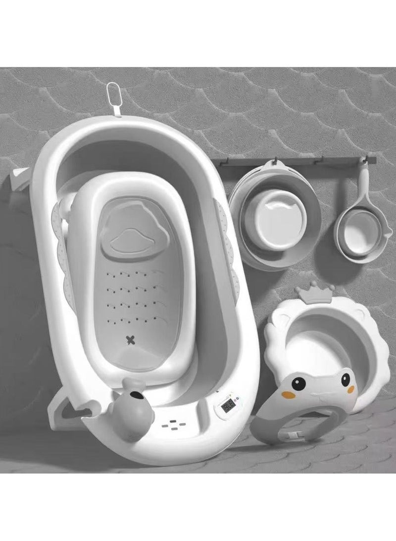 ضحكة  حوض استحمام للأطفال  ٦ قطع مزود بقياس لدرجة الحرارة منذ الولادة حتى ٣ سنوات - Image 2