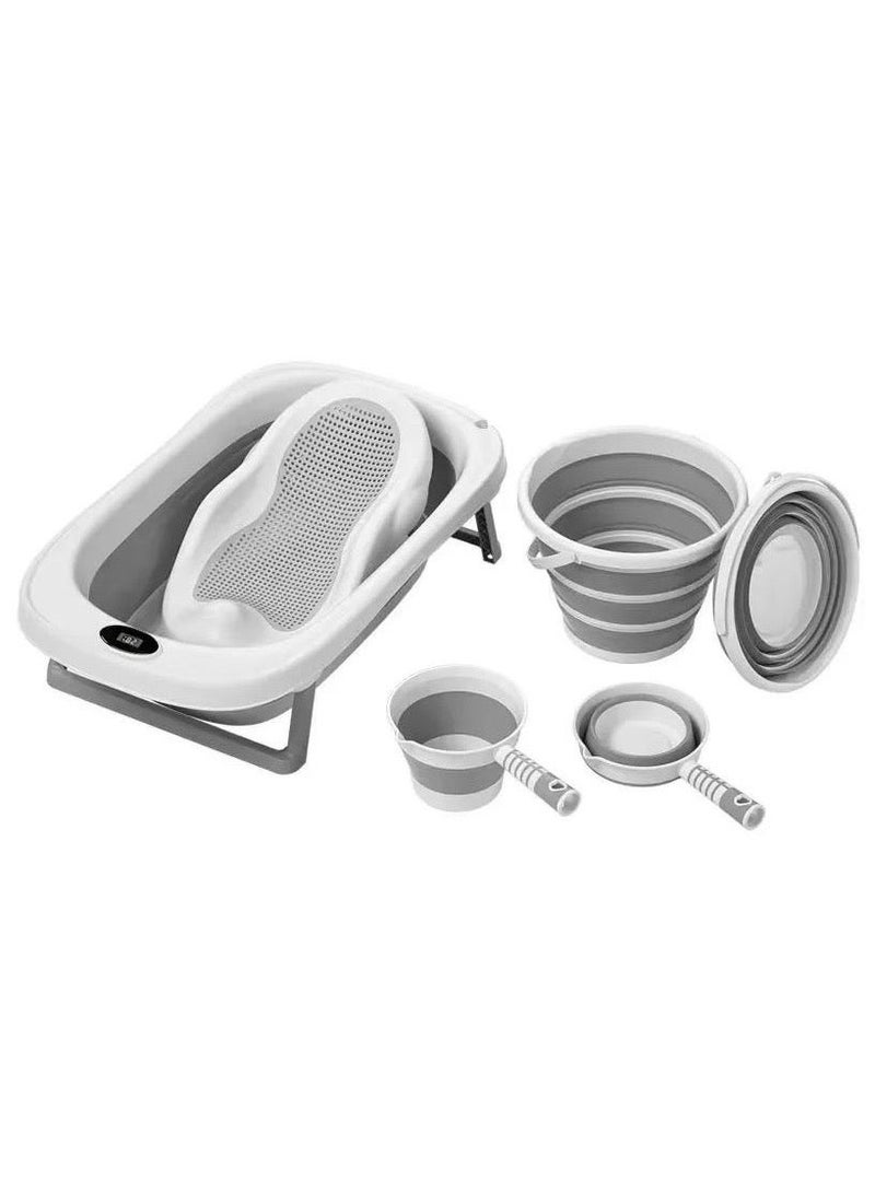 ضحكة  حوض استحمام للأطفال  ٦ قطع مزود بقياس لدرجة الحرارة منذ الولادة حتى ٣ سنوات - Image 3