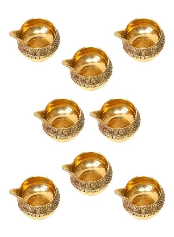 MISAA URNS Kuber Diya & Pooja Deepak | Elegant Brass Oil Lamps for Diwali Decorations, Religious Ceremonies, Home Decor, and Festive Lighting Brass Diwali Diya Set of (10) - Image 2