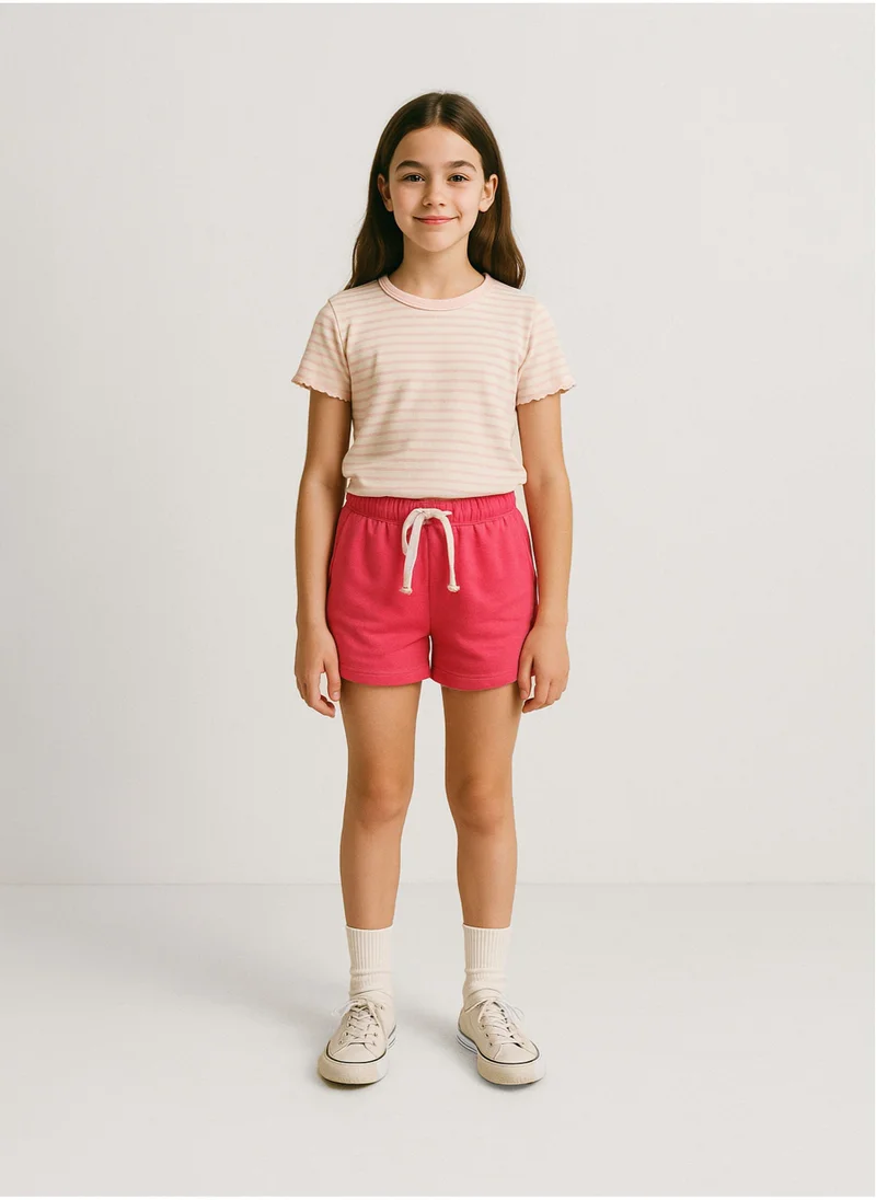 MINOTI Teeb Girls' Shorts With Stretch Waistband And Pockets