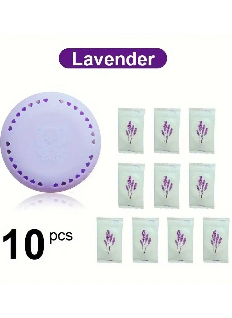 Generic - 10pcs  Lavender Scented Air Freshener Tablets - Long-Lasting Odor Eliminator for Home, Car, Bathroom, Closet ,Compressed Solid Deodorizer with 1 Extra Shell - Image 1