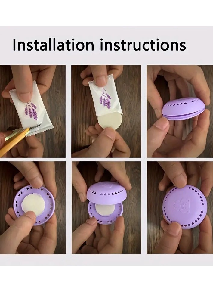 Generic - 10pcs  Lavender Scented Air Freshener Tablets - Long-Lasting Odor Eliminator for Home, Car, Bathroom, Closet ,Compressed Solid Deodorizer with 1 Extra Shell - Image 1