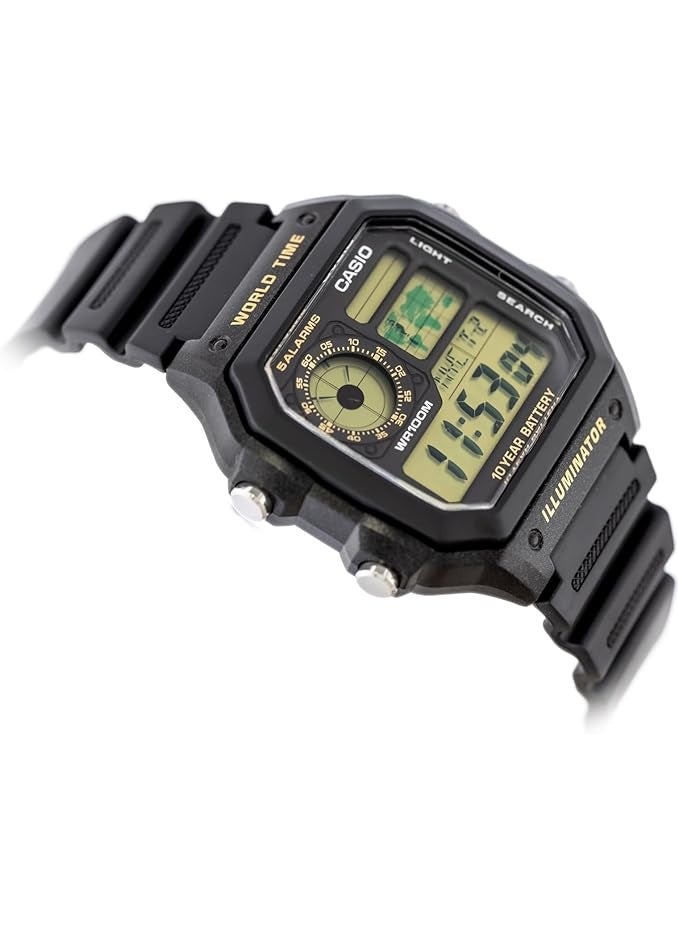 كاسيو ساعة كاسيو للرجال - AE-1200WH-1BVDF قرص رمادي، سوار أسود - Image 3