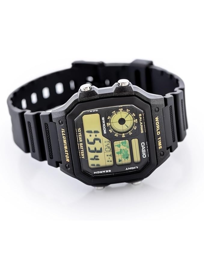 كاسيو ساعة كاسيو للرجال - AE-1200WH-1BVDF قرص رمادي، سوار أسود - Image 4