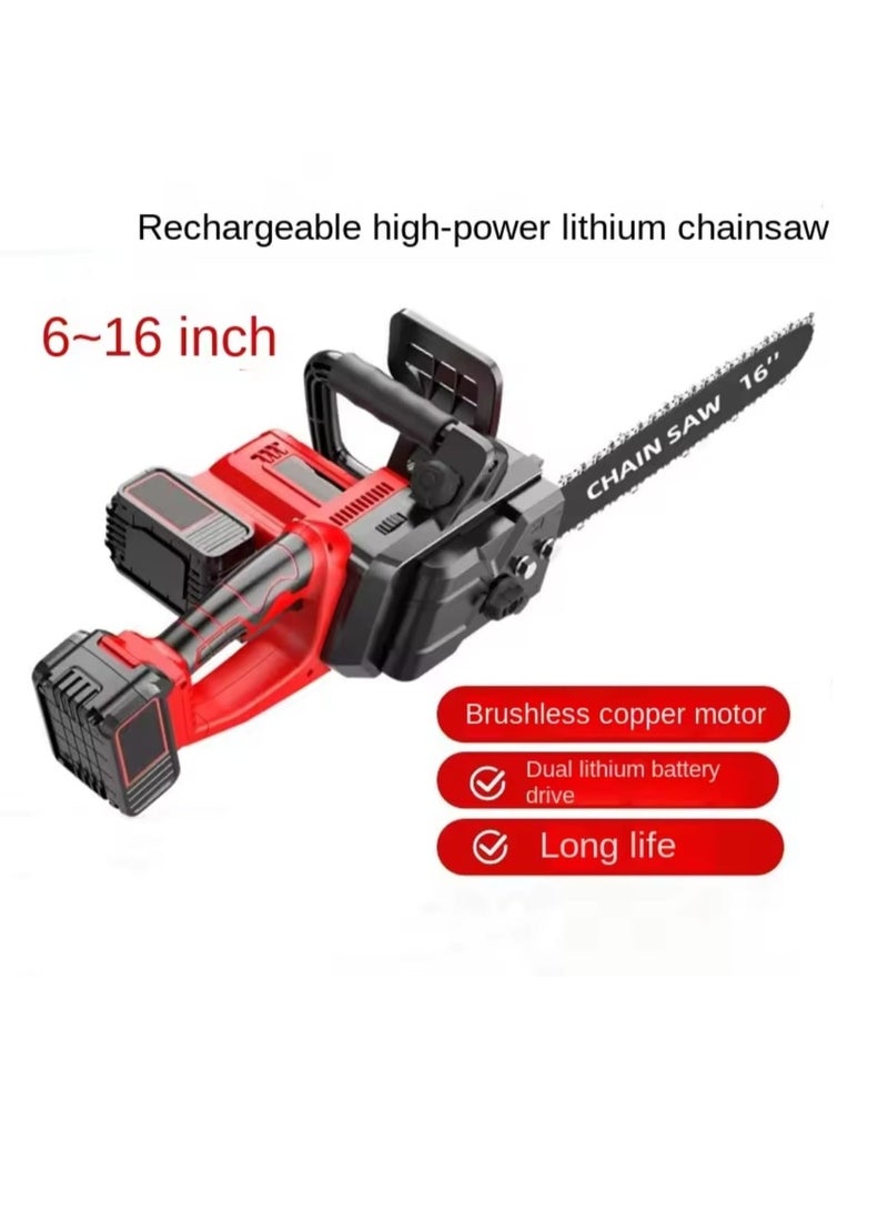 BlueFire 16-Inch Brushless Cordless Chainsaw with 2×3000mAh Rechargeable Batteries & Fast Charger | Portable Electric Battery Powered Chain Saw for Wood Cutting, Tree Trimming, Pruning & Gardening | High-Efficiency Pure Copper Motor, Deep-Quenched Guide Chain, Low Kickback, Lightweight & Easy to Use | Long-Lasting Power, Durable & Smooth Cutting Performance for Home, Farm & Outdoor Use - Image 2