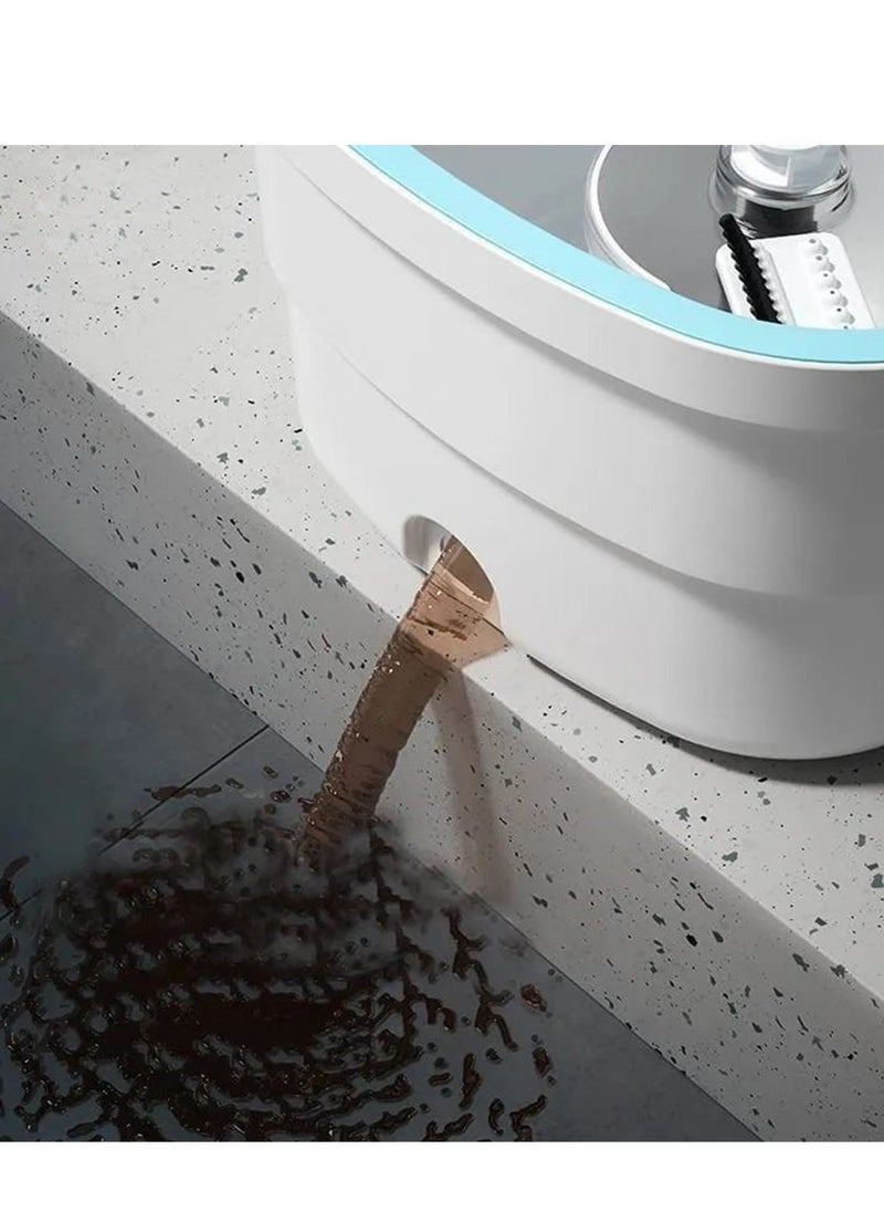 Generic - Kaigital Spin Mop and Bucket System with Separate Clean/Dirty, Spinning Mops for Floor Cleaning with Dry Wet Self Wringing, Microfiber Spin Mop with 2 Pads - Image 1