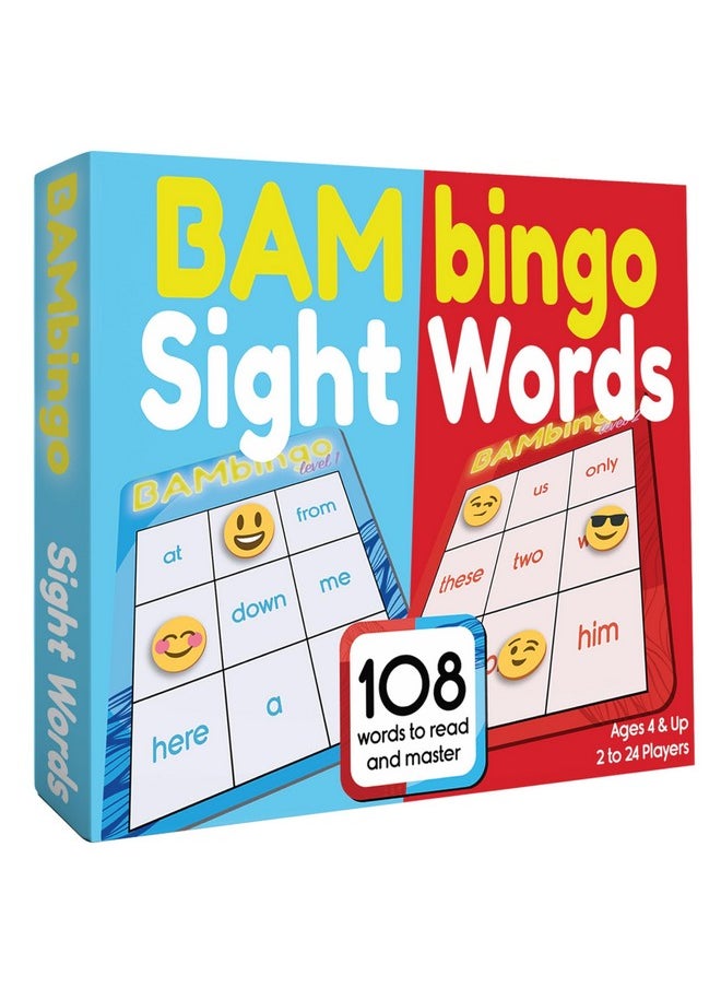 THE BAMBINO TREE Sight Word Bingo Game Level 1 And 2 - Learn To Read Vocabulary For Kindergarten 1St Grade - Dolch'S Fry'S Words Lists  - Image 1