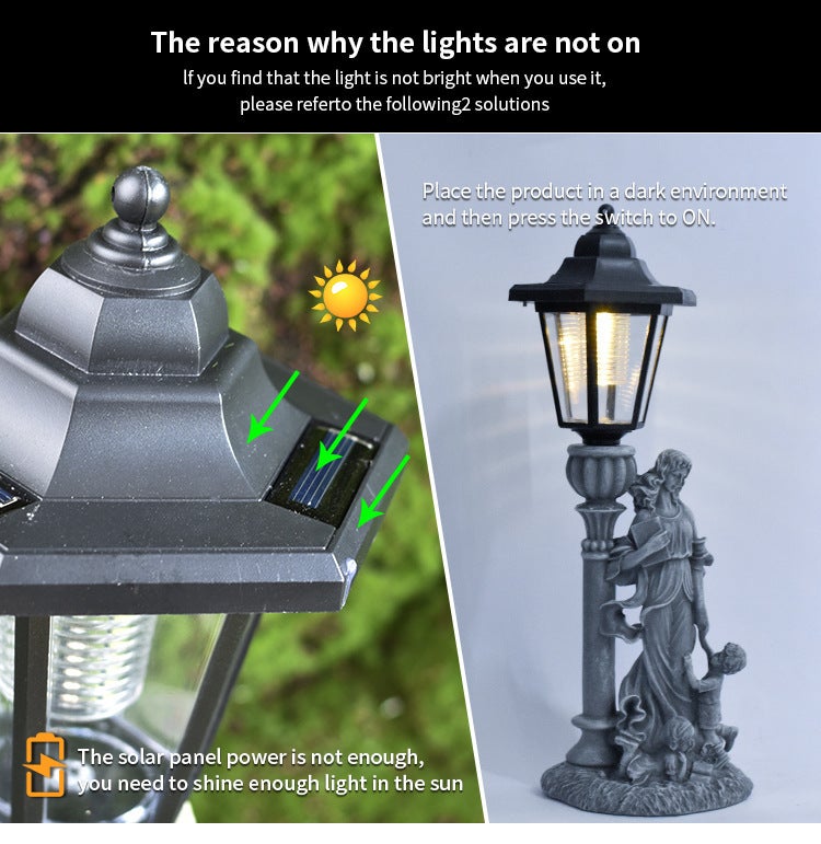 Creative Resin Mother and Child Figure Statue Outdoor Solar Light for Garden Sculpture Decor - Image 4