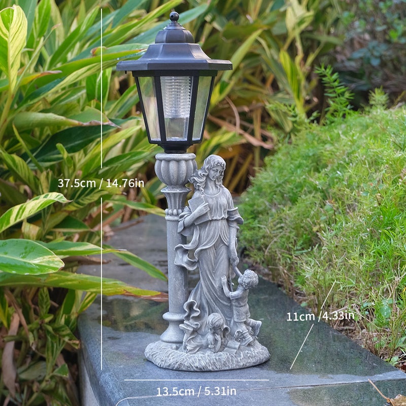Creative Resin Mother and Child Figure Statue Outdoor Solar Light for Garden Sculpture Decor - Image 5