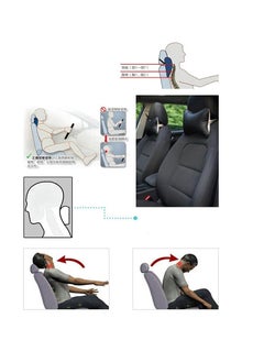 Generic Package - from 2 ventilated car neck pillow, comfortable and soft-touch headrest and neck pillow for Car Seat  Travel and Home black] from Rana store  - Image 2