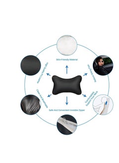 Generic Package - from 2 ventilated car neck pillow, comfortable and soft-touch headrest and neck pillow for Car Seat  Travel and Home black] from Rana store  - Image 3