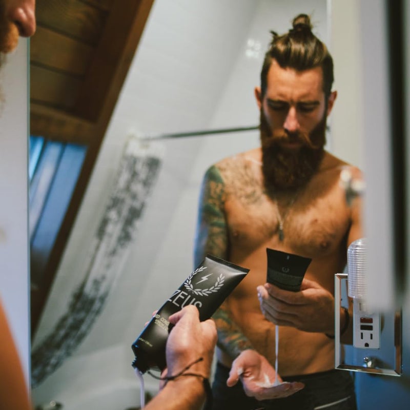 ZEUS Beard Conditioner Wash, Cleansing & Moisturizing Beard Wash with Green Tea & Natural Ingredients to Soften Facial Hair (Made in USA) Verbena Lime - Image 3