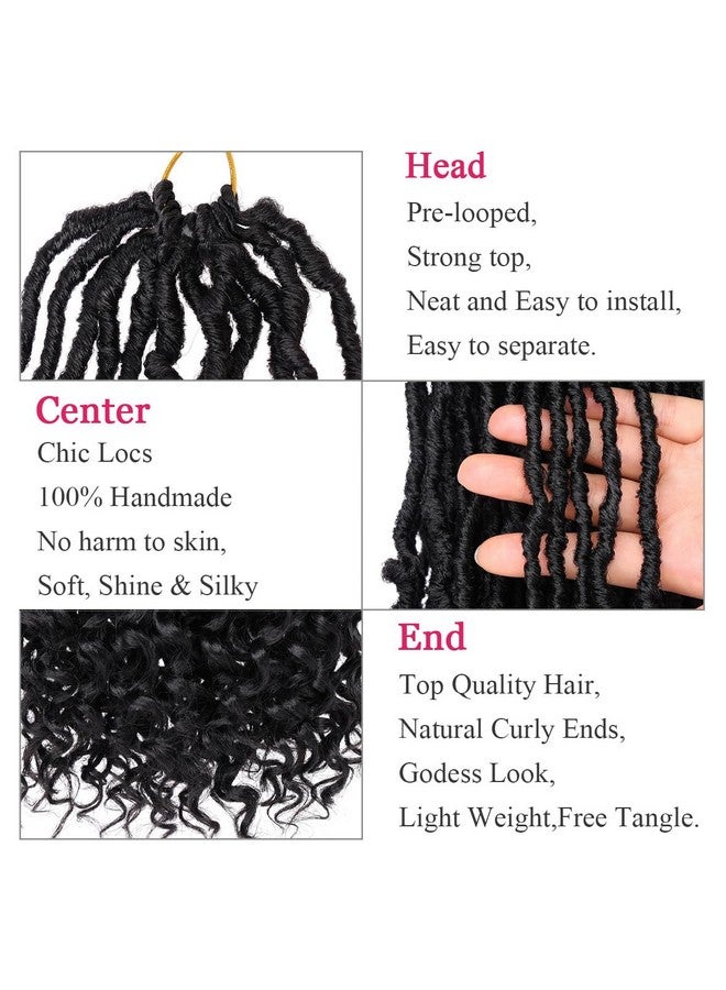ليفين 7 عبوات من خصلات الشعر الاصطناعية ذات الأطراف المجعدة بطول 18 بوصة، خصلات شعر كروشيه مسبقة اللف، 84 خصلة، خصلات شعر كروشيه ناعمة بوهيمية سوداء طبيعية مع تجعيدات للنساء 1B# - Image 1