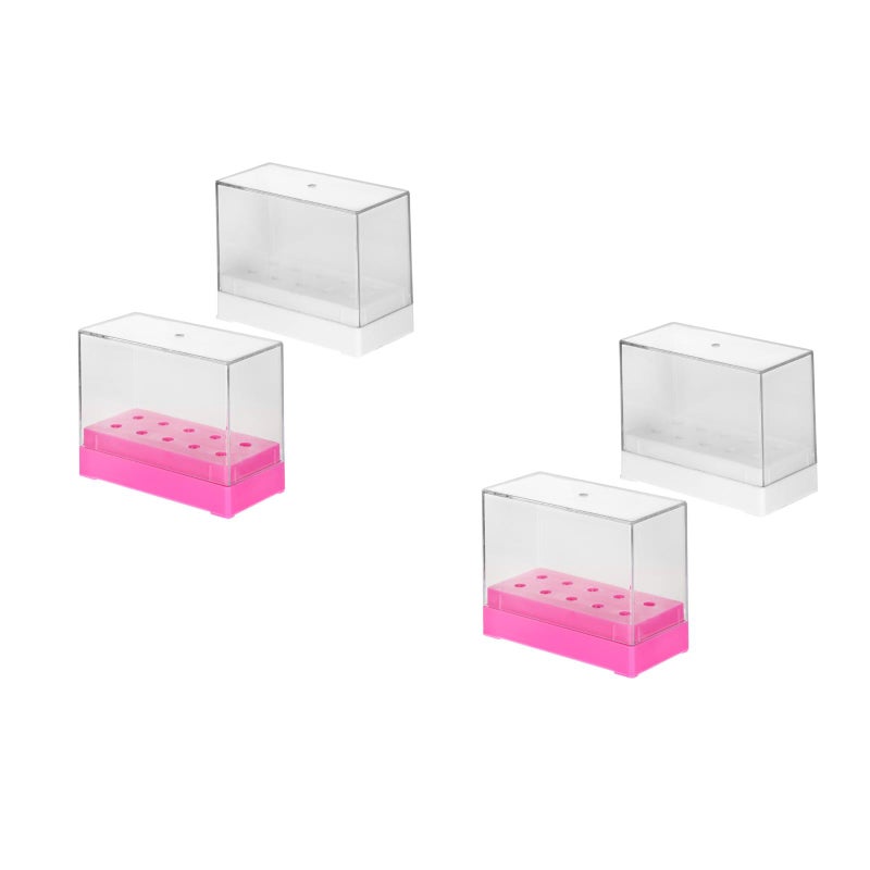 4 pcs Nail Drill Bits Storage Box Display Case Nail Art Polishing Organizer - Image 1