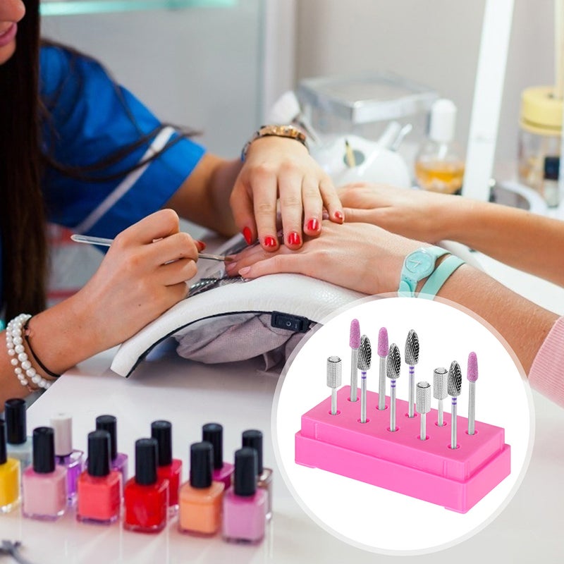 4 pcs Nail Drill Bits Storage Box Display Case Nail Art Polishing Organizer - Image 3