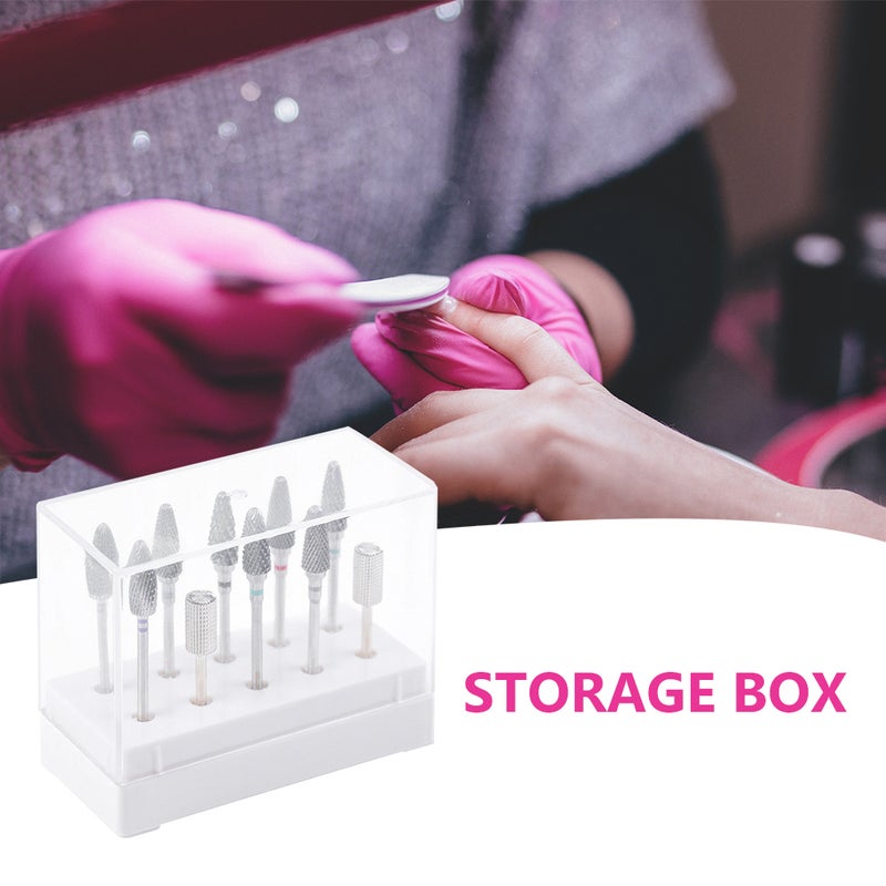 4 pcs Nail Drill Bits Storage Box Display Case Nail Art Polishing Organizer - Image 5