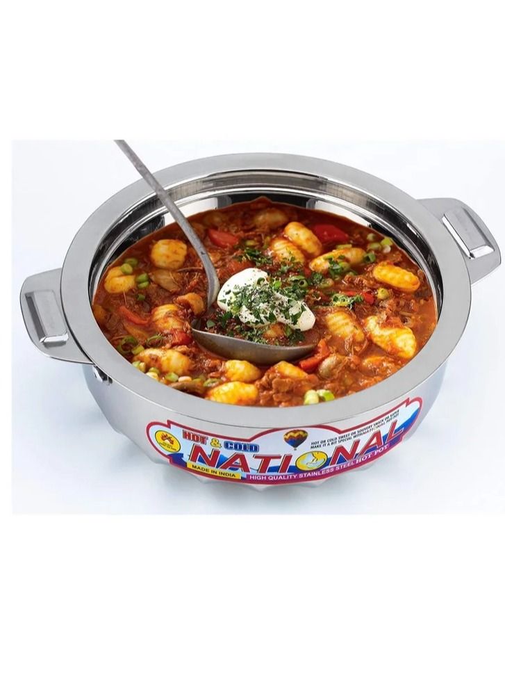 DESSINI 3-Set Of Stainless Steel Hotpot Includes Large 5000ml, Medium 3500ml, Small Silver 2500ml - Image 3