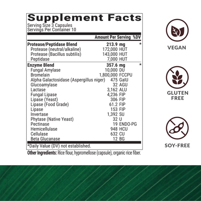 BiOptimizers MassZymes - Complete Digestive Enzymes Supplement for Gut Health - Bloating Relief for Men and Women - Lipase Amylase Bromelain Digestive Enzymes (30 Capsules) - Image 2