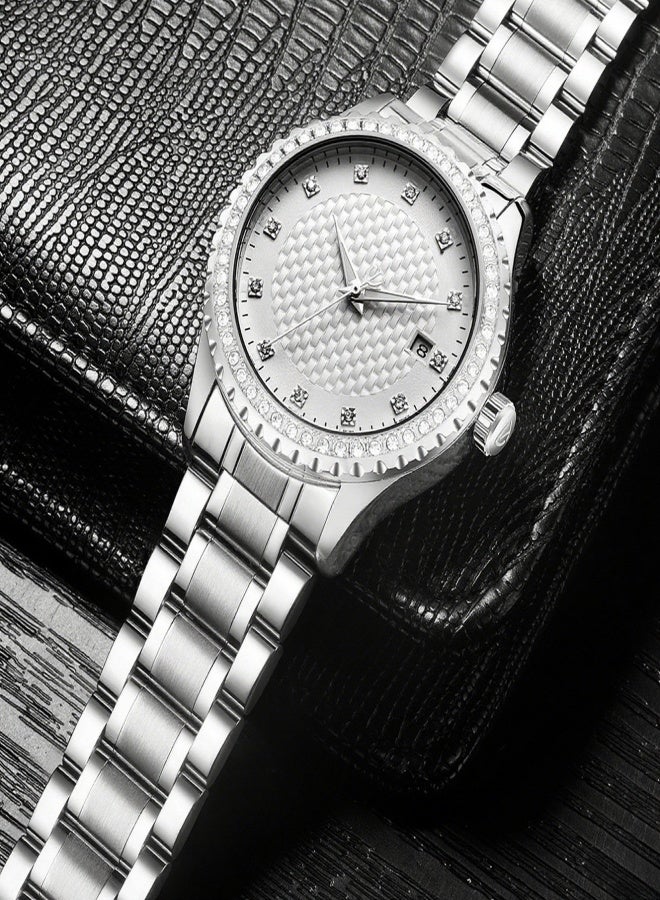 Tevise Men Fashion Automatic Mechanical Wrist Watch Luxury Diamond Calendar Waterproof Stainless Steel Watch - Image 4