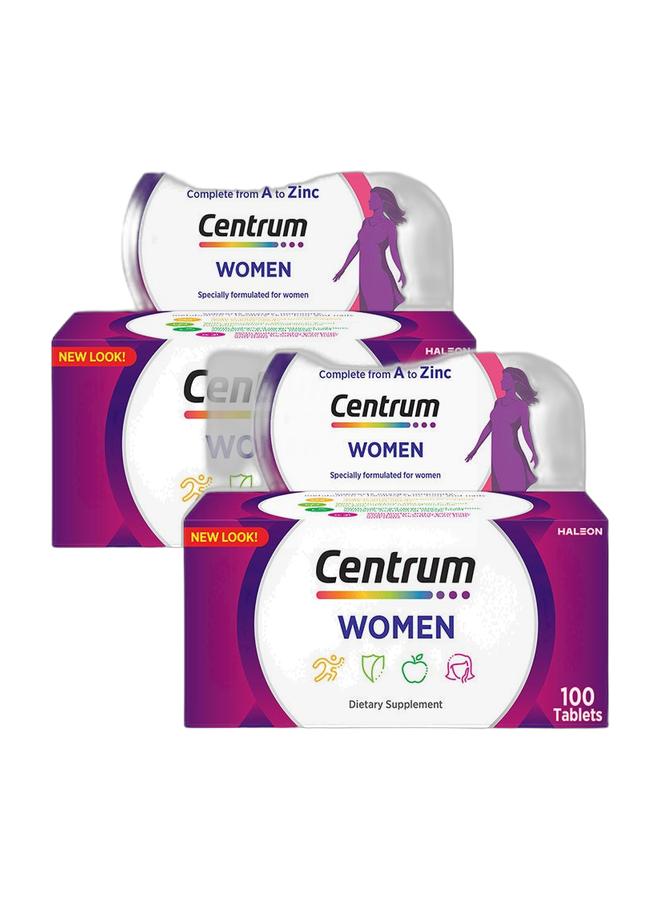 Centrum Women Specially Formulated Multivitamin for Women, 100 Tablets (Pack of 2) - Image 1