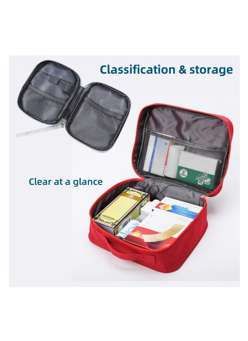 NOVOLAN - NOVOLAN Empty First Aid Bags, Versatile Travel Medicine Storage Pouches, Multifunctional Large and Small Organizers for Home and Travel, Durable and Scratch-Resistant, Smooth Zipper Closure, 2Pcs (red) - Image 1