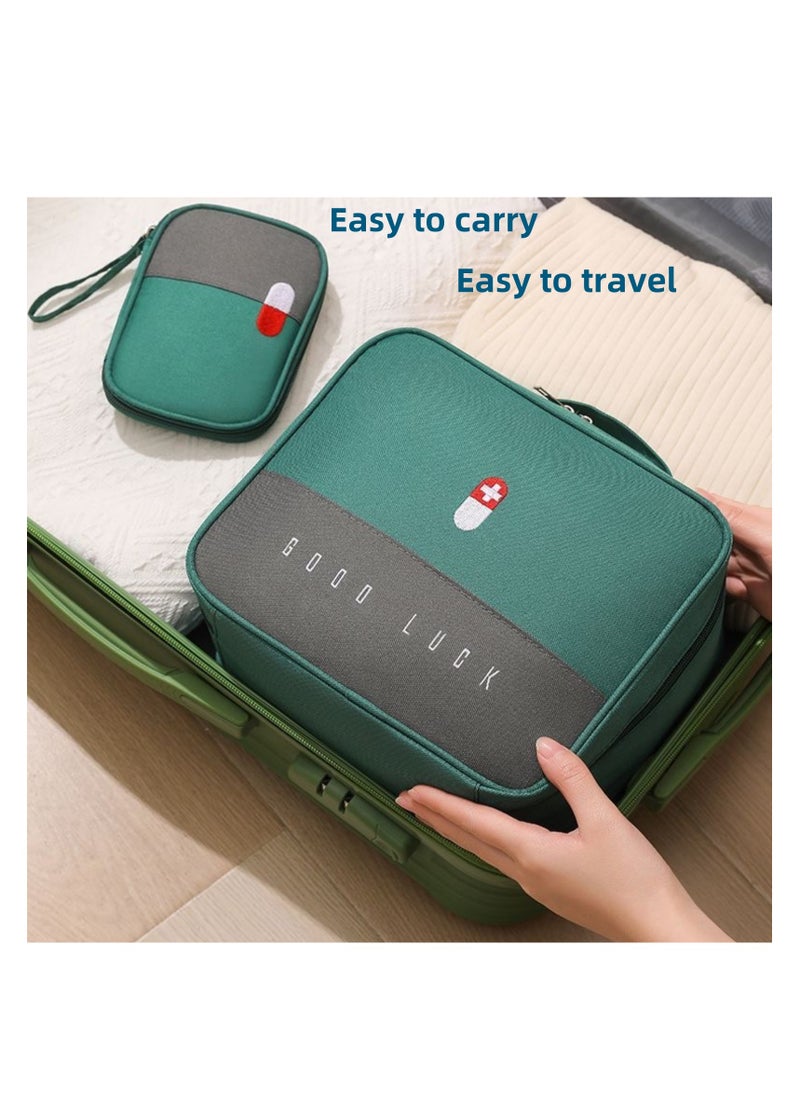 NOVOLAN - NOVOLAN Empty First Aid Bags, Versatile Travel Medicine Storage Pouches, Multifunctional Large and Small Organizers for Home and Travel, Durable and Scratch-Resistant, Smooth Zipper Closure, 2Pcs (red) - Image 1