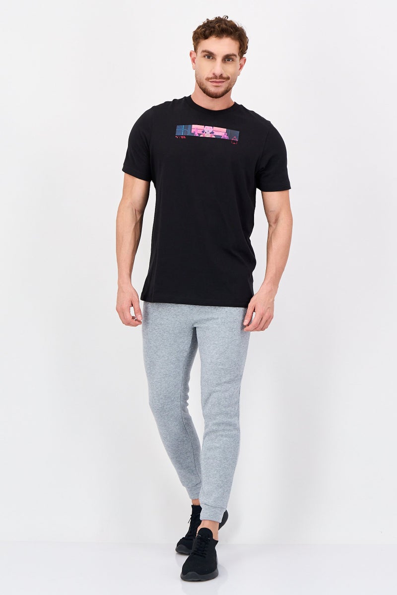 PUMA تي شيرت رياضي قصير الأكمام للرجال من بومة × لعبة الحبار، أسود - Image 4