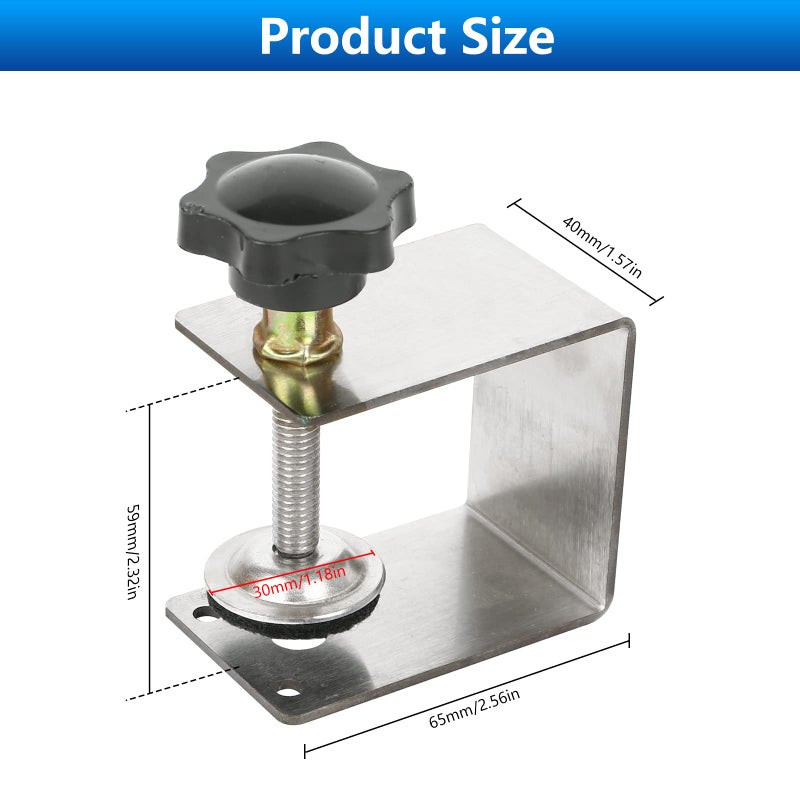 Copgge Universal C Cabinet Installation Clamps Steel Drawer Front Installation Clamps Drawer Panel Clips Flexible Drill Hole Guide Drawer Table Mount Holder Quick Release U Clamp Holder (1) - Image 2