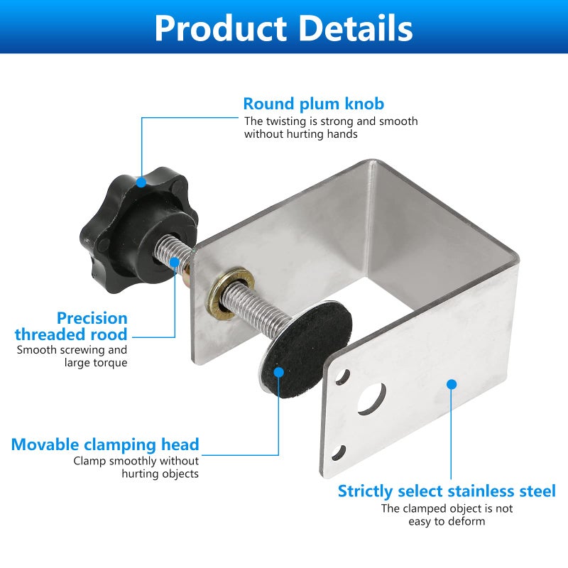 Copgge Universal C Cabinet Installation Clamps Steel Drawer Front Installation Clamps Drawer Panel Clips Flexible Drill Hole Guide Drawer Table Mount Holder Quick Release U Clamp Holder (1) - Image 3