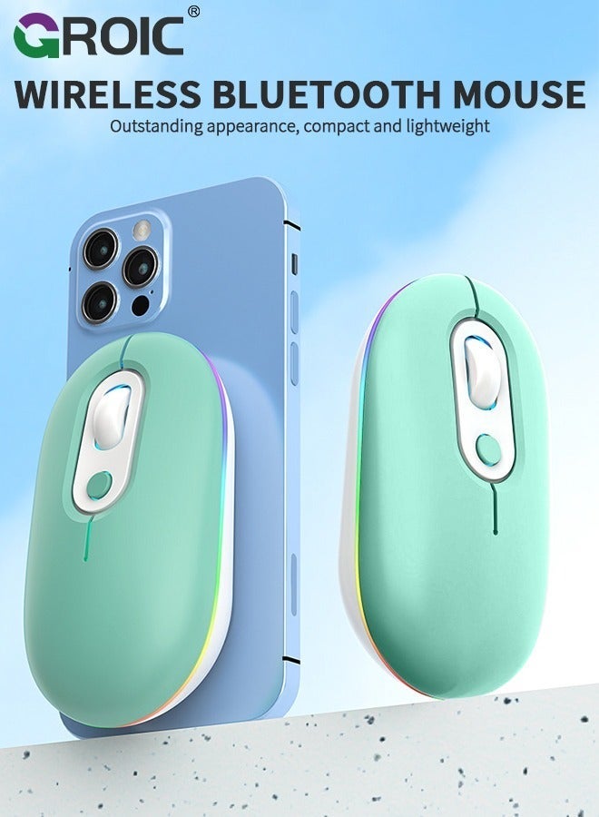 GROIC Quiet Click Mouse, Rechargeable Traditional Cost-Effective Silent Computer Touchpad Mouse with Ergonomic Design, Usb Blue Tooth Cordless for Laptop Chromebook - Image 2