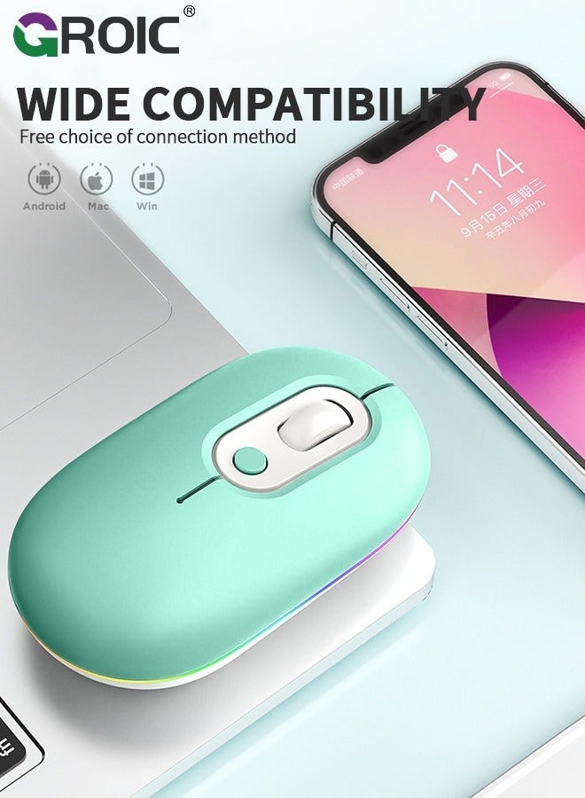 GROIC Quiet Click Mouse, Rechargeable Traditional Cost-Effective Silent Computer Touchpad Mouse with Ergonomic Design, Usb Blue Tooth Cordless for Laptop Chromebook - Image 3