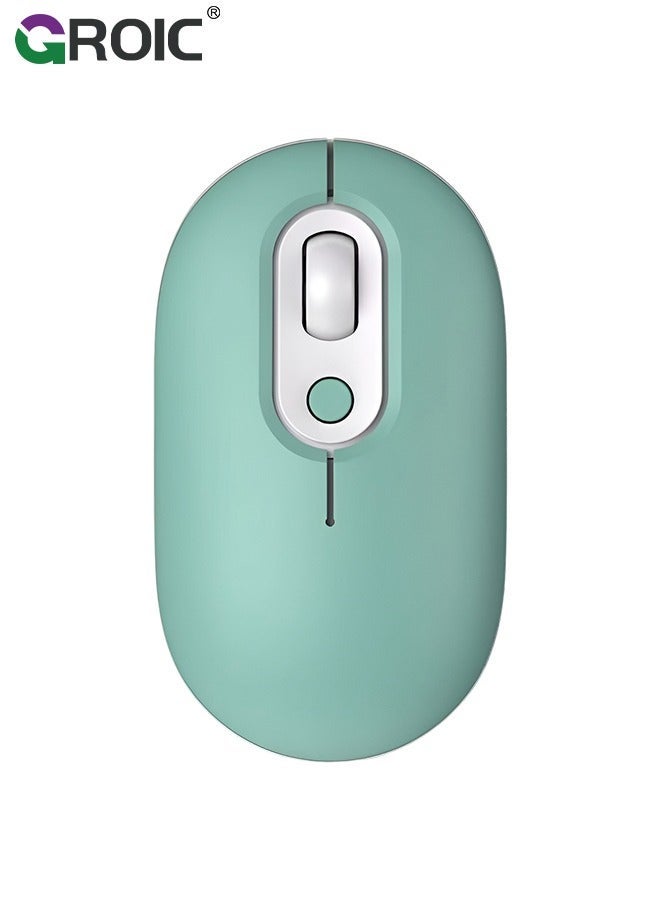 GROIC Quiet Click Mouse, Rechargeable Traditional Cost-Effective Silent Computer Touchpad Mouse with Ergonomic Design, Usb Blue Tooth Cordless for Laptop Chromebook - Image 1