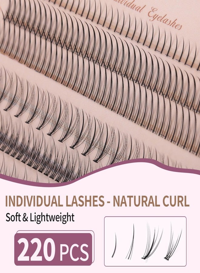SIMER Individual Lashes 220 Clusters Eyelashes Extensions 4 Types Natural Fairy Manga Lashes 6-11mm Mixed Lashes Clusters DIY at Home (A Type & Fishtail & Fairy & Bottom Lashes) - Image 2