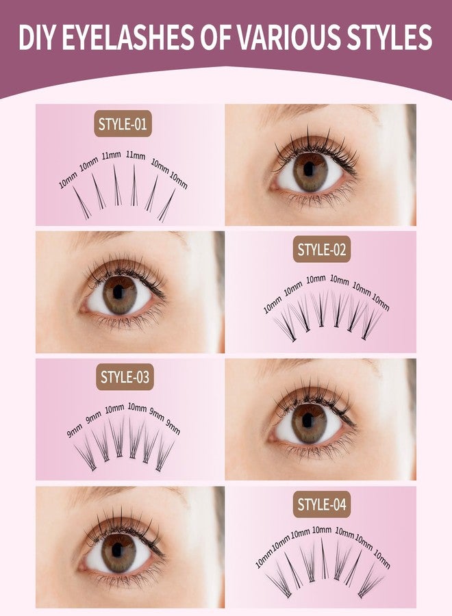 SIMER Individual Lashes 220 Clusters Eyelashes Extensions 4 Types Natural Fairy Manga Lashes 6-11mm Mixed Lashes Clusters DIY at Home (A Type & Fishtail & Fairy & Bottom Lashes) - Image 3