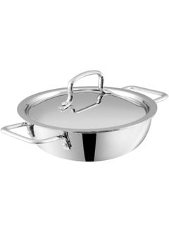 VINOD VINOD PLATINUM TRIPLY STAINLESS STEEL EXTRA DEEP KADAI/KADHAI WITH STAINLESS STEEL LID - 1.5 LITRES (20 CM), VTK020, COOKING POT, FRYPAN, CASSEROLE  - Image 1