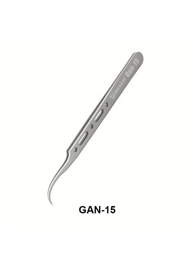 GAN 11 Extra Hard Non Magnetic Tweezers For Phone Repair High Precision Electronic Jump Wire Tool With Red And Blue Tips Durable Metallic Body For Curling And Bending No Power Required - Image 5
