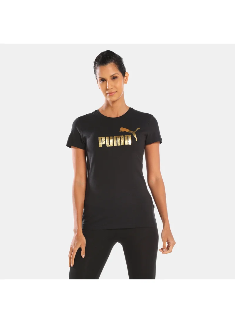 PUMA Women's Essentials+ Metallic Logo T-Shirt