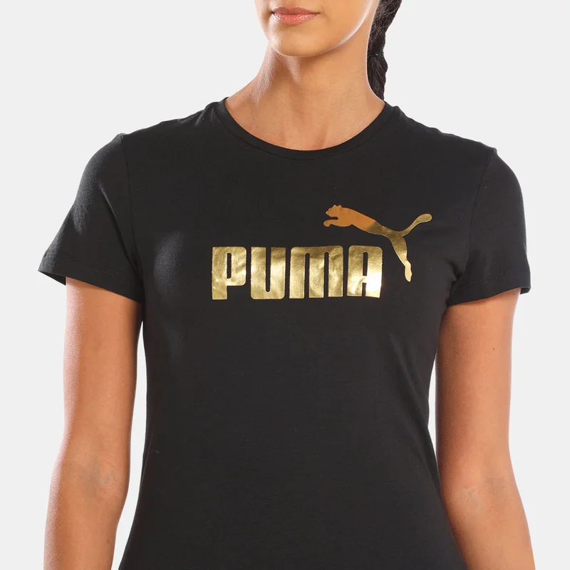 PUMA Women's Essentials+ Metallic Logo T-Shirt