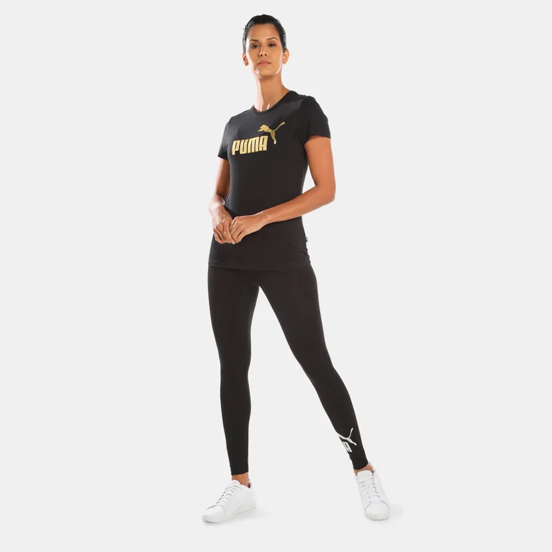 PUMA Women's Essentials+ Metallic Logo T-Shirt