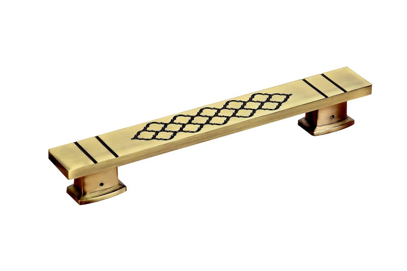 Indeed مجموعة مقبض باب نحاسي بتشطيب عتيق للمنزل 12 بوصة عبوة من 2 تصميم 14 - Image 3