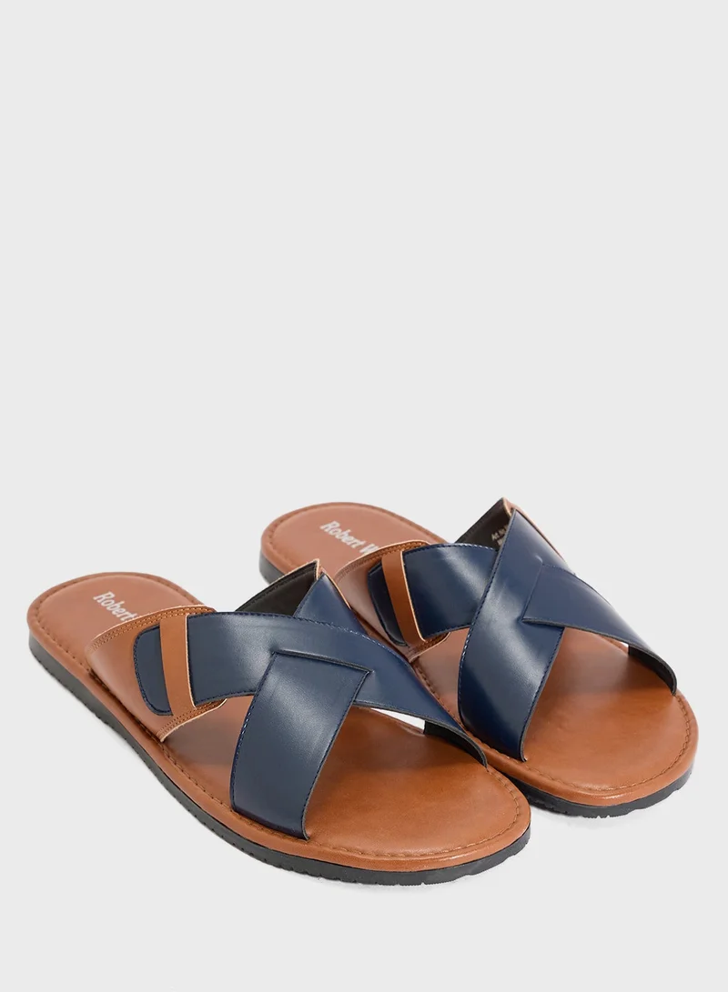 Robert Wood Cross Strap Casual Sandals