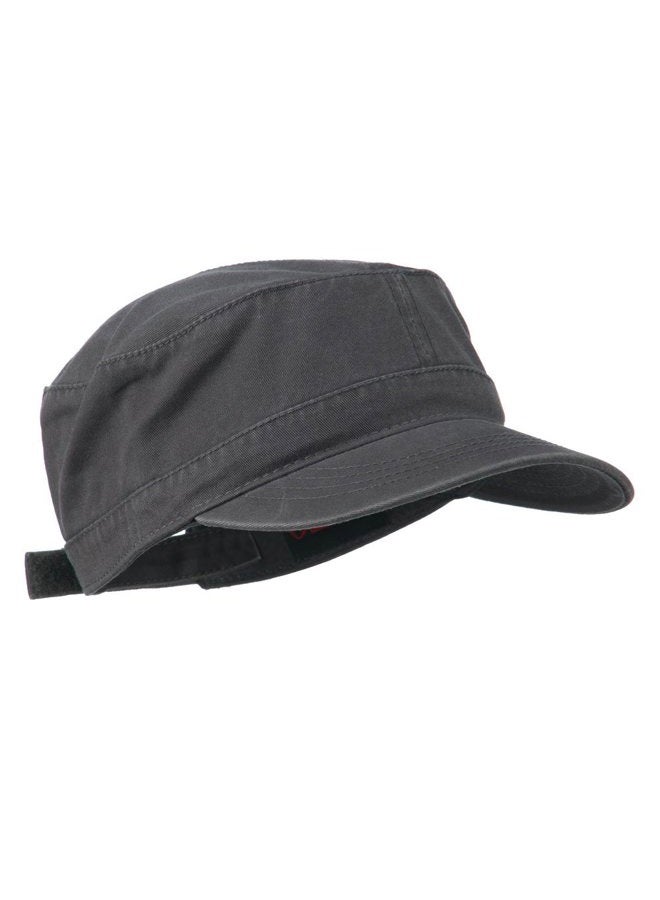 Otto Caps Garment Washed Adjustable Army - Charcoal Grey - Image 4