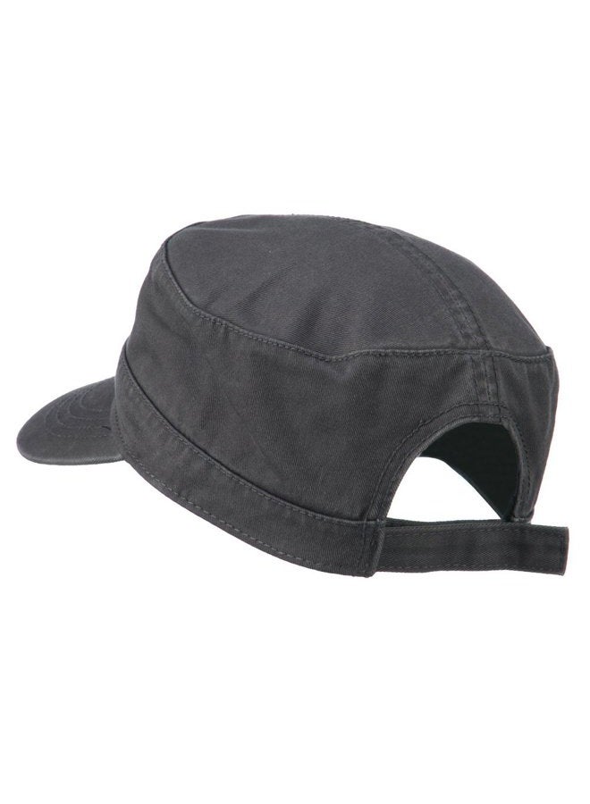 Otto Caps Garment Washed Adjustable Army - Charcoal Grey - Image 2