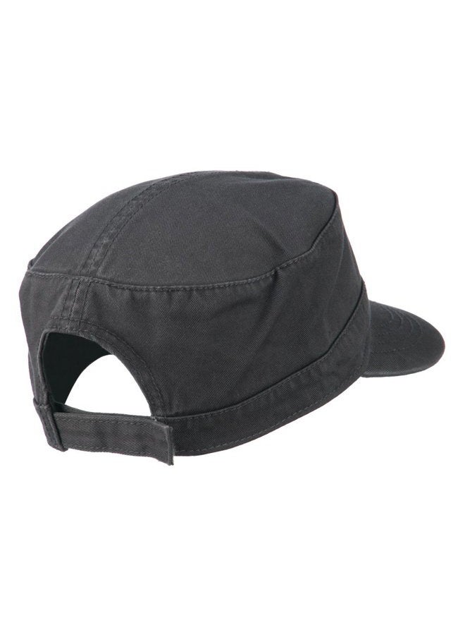 Otto Caps Garment Washed Adjustable Army - Charcoal Grey - Image 3