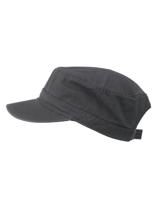 Otto Caps Garment Washed Adjustable Army - Charcoal Grey - Image 5