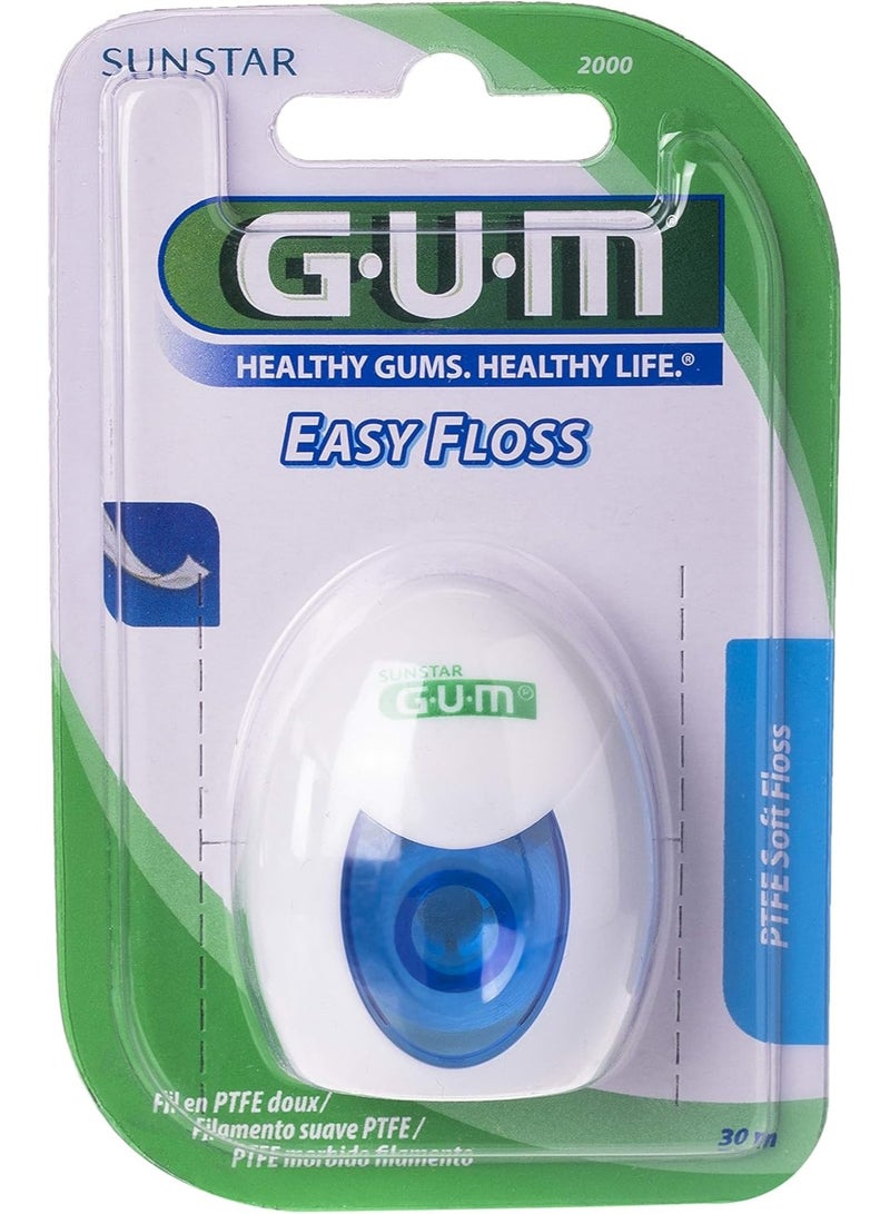 جم خيط تنظيف الأسنان GUM Easy Floss بطول 30 مترًا - خيط تنظيف أسنان سهل الانزلاق لتنظيف سهل ولثة صحية - Image 1