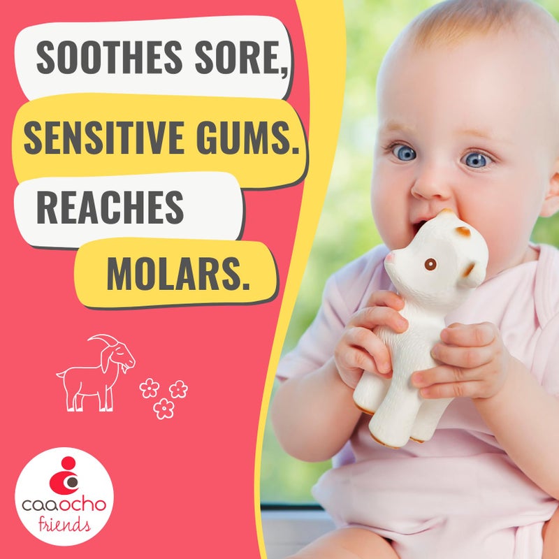Caaocho Pure Natural Rubber Teething Baby Toy - Sola The Goat Teether For Babies  Bpa Free Baby Toy  All Natural Teething Toys For Babies 0-6  Safe And Fun Molar Teether Toy - Image 3